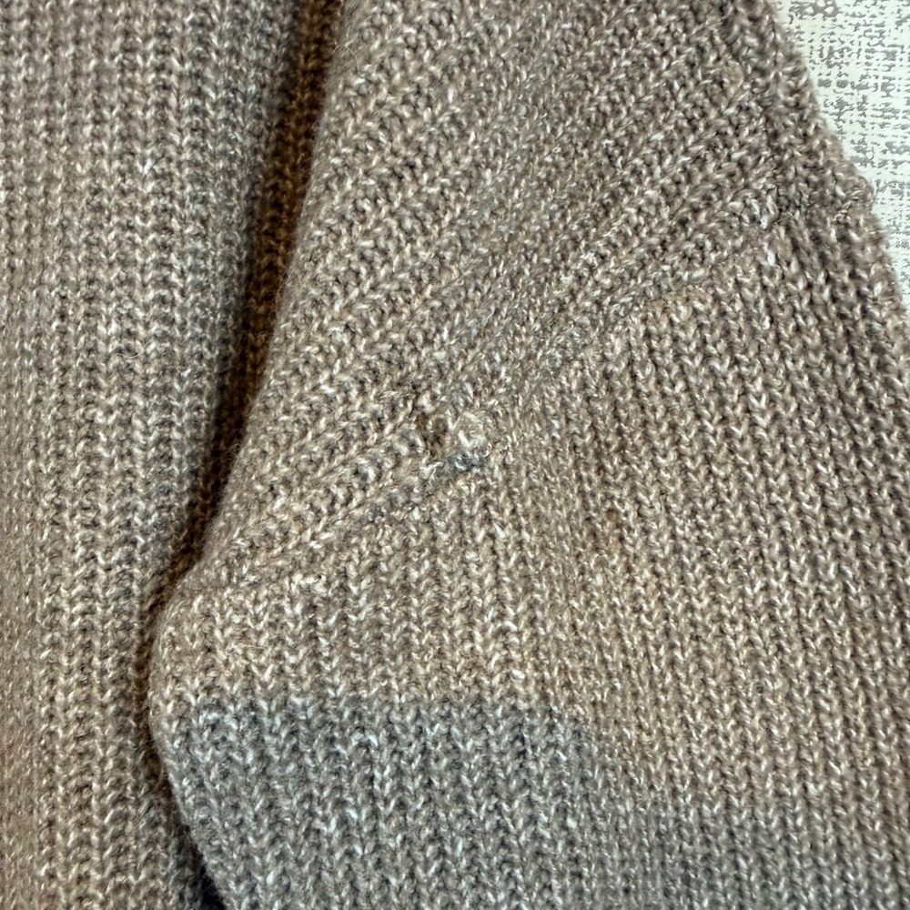 NWT Modern Ambition Womens Brown Merino Wool Blend Quarter Zip Ribbed Sweater Lg - Picture 9 of 9